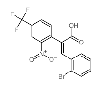 3-(2-bromophenyl)-2-[2-nitro-4-(trifluoromethyl)phenyl]prop-2-enoic acid structure