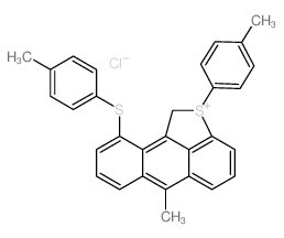 1H-Anthra[1,9-bc]thiophenium, 6-methyl-2-p-tolyl-10-(p-tolylthio)-, chloride结构式