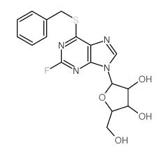 2-(6-benzylsulfanyl-2-fluoro-purin-9-yl)-5-(hydroxymethyl)oxolane-3,4-diol structure