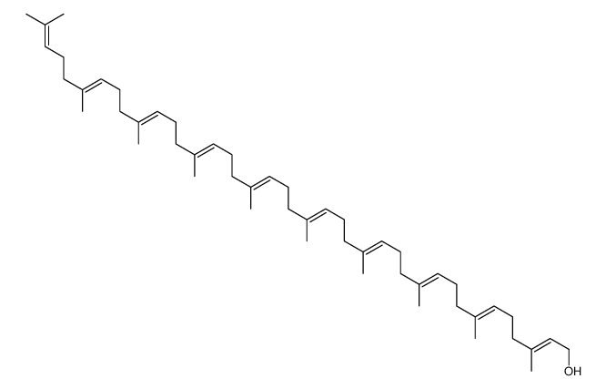 3,7,11,15,19,23,27,31,35,39-Decamethyl-2,6,10,14,18,22,26,30,34,38-tetracontadecen-1-ol结构式