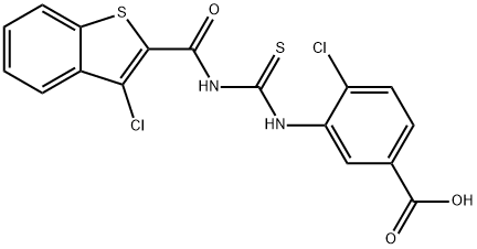 4-chloro-3-[[[[(3-chlorobenzo[b]thien-2-yl)carbonyl]amino]thioxomethyl]amino]-benzoic acid Structure