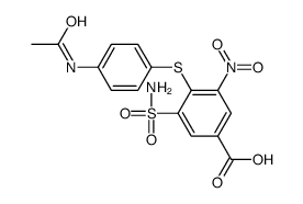 4-(4-acetamidophenyl)sulfanyl-3-nitro-5-sulfamoylbenzoic acid Structure