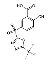 2-hydroxy-5-(5-trifluoromethyl-[1,3,4]thiadiazole-2-sulfonyl)-benzoic acid结构式