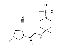 (2S,4S)-4-fluoro-1-[2-[(4-methyl-1-methylsulfonylpiperidin-4-yl)amino]acetyl]pyrrolidine-2-carbonitrile结构式