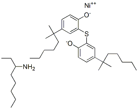 [2,2'-Thiobis(4-tert-octylphenolate)]-2-ethylhexylamine nickel(II) structure