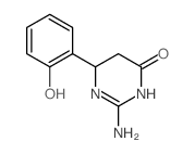 2-amino-6-(2-hydroxyphenyl)-5,6-dihydro-3H-pyrimidin-4-one结构式