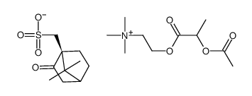 2-(2-acetyloxypropanoyloxy)ethyl-trimethyl-azanium, [(1S)-7,7-dimethyl-2-oxo-norbornan-1-yl]methanesulfonate Structure