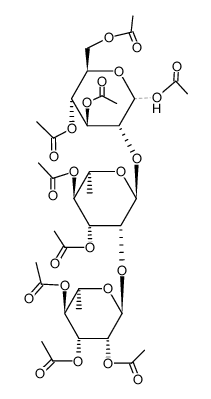 (3R,4S,5R,6R)-6-(acetoxymethyl)-3-(((2S,3R,4R,5S,6S)-4,5-diacetoxy-6-methyl-3-(((2S,3R,4R,5S,6S)-3,4,5-triacetoxy-6-methyltetrahydro-2H-pyran-2-yl)oxy)tetrahydro-2H-pyran-2-yl)oxy)tetrahydro-2H-pyran-2,4,5-triyl triacetate Structure