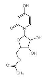 2(1H)-Pyridinone, 1-(5-O-acetyl-.beta.-D-ribofuranosyl)-4-hydroxy-结构式