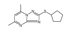 [1,2,4]Triazolo[1,5-a]pyrimidine, 2-(cyclopentylthio)-5,7-dimethyl结构式