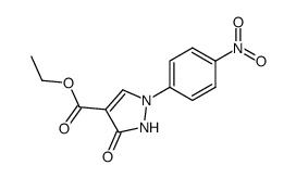 4-ethoxycarbonyl-2-p-nitrophenyl-3-pyrazolin-5-one结构式