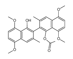 1'-Acetoxy-5,5',8,8'-tetramethoxy-3,3'-dimethyl-2,2'-binaphthyl-1-ol结构式