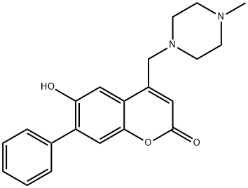 4-[(4-methylpiperazin-1-ium-1-yl)methyl]-2-oxo-7-phenylchromen-6-olate Structure