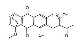 2-((5-hydroxy-4-methoxy-7-methyl-9,10-dioxo-1,4,9,10-tetrahydro-1,4-ethanoanthracen-6-yl)methyl)-3-oxobutanoic acid Structure