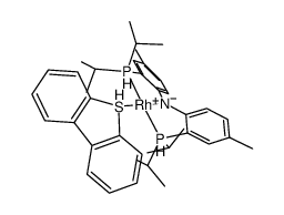 (N(C6H3(CH3)P(CH(CH3)2)2)2)Rh(dibenzothiophene)结构式