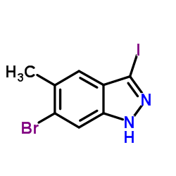 6-Bromo-3-iodo-5-methyl-1H-indazole结构式