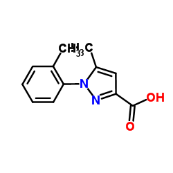 5-METHYL-1-O-TOLYL-1H-PYRAZOLE-3-CARBOXYLIC ACID结构式