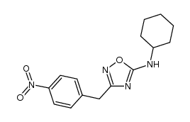 N-cyclohexyl-3-(4-nitrobenzyl)-1,2,4-oxadiazol-5-amine结构式