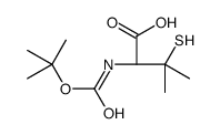 (R)-2-((叔丁氧羰基)氨基)-3-巯基-3-甲基丁酸结构式