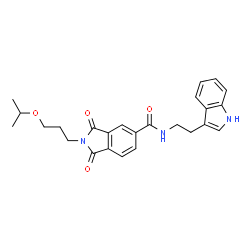 N-[2-(1H-indol-3-yl)ethyl]-1,3-dioxo-2-[3-(propan-2-yloxy)propyl]-2,3-dihydro-1H-isoindole-5-carboxamide结构式