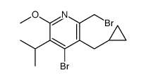 4-bromo-2-(bromomethyl)-3-(cyclopropylmethyl)-6-methoxy-5-propan-2-ylpyridine结构式