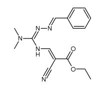 benzaldehyde 2-cyano-2-ethoxycarbonylvinylamino(dimethylamino)methylenehydrazone结构式