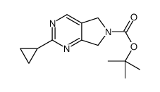 2-Cyclopropyl-5,7-dihydro-pyrrolo[3,4-d]pyrimidine-6-carboxylic acid tert-butyl ester结构式