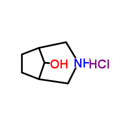 3-Azabicyclo[3.2.1]octan-8-ol hydrochloride (1:1)结构式