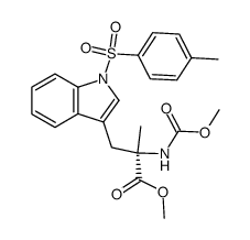 (αR)-Nα-methoxycarbonyl-α-methyl-1-(p-tolylsulphonyl)tryptophan methyl ester结构式