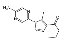 1-[1-(5-aminopyrazin-2-yl)-5-methylpyrazol-4-yl]butan-1-one结构式