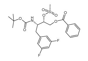 (2S,3S)-3-[(tert-butoxycarbonyl)amino]-4-(3,5-difluorophenyl)-2-[(methylsulfonyl)oxy]butyl benzoate Structure