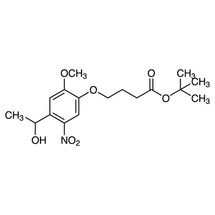 4-[4-(1-羟乙基)-2-甲氧基-5-硝基苯氧基]丁酸叔丁酯结构式