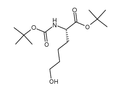 (S)-(-)-tert-butyl-2-[(tert-butoxycarbonyl)amino]-6-hydroxyhexanoate结构式