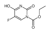 ethyl 5-fluoro-2,4-dioxopyrimidine-1-carboxylate结构式