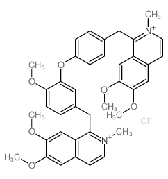 Isoquinolinium,1-[[4-[5-[(6,7-dimethoxy-2-methylisoquinolinium-1-yl)methyl]-2-methoxyphenoxy]phenyl]methyl]-6,7-dimethoxy-2-methyl-,dichloride (9CI) Structure