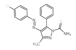 4-(4-chlorophenyl)diazenyl-3-methyl-5-phenyl-pyrazole-1-carbothioamide Structure