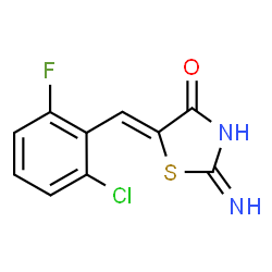 5-(2-chloro-6-fluorobenzylidene)-2-imino-1,3-thiazolidin-4-one结构式