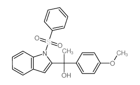 1-[1-(benzenesulfonyl)indol-2-yl]-1-(4-methoxyphenyl)ethanol structure