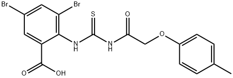 3,5-dibromo-2-[[[[(4-methylphenoxy)acetyl]amino]thioxomethyl]amino]-benzoic acid结构式