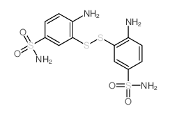 4-amino-3-(2-amino-5-sulfamoyl-phenyl)disulfanyl-benzenesulfonamide structure