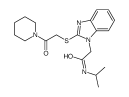 1H-Benzimidazole-1-acetamide,N-(1-methylethyl)-2-[[2-oxo-2-(1-piperidinyl)ethyl]thio]-(9CI) picture