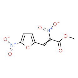 2-Nitro-3-(5-nitro-2-furanyl)-2-propenoic acid methyl ester structure