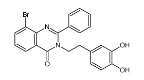 8-bromo-3-[2-(3,4-dihydroxyphenyl)ethyl]-2-phenylquinazolin-4-one Structure