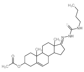 [(17Z)-17-(butylthiocarbamoylhydrazinylidene)-10,13-dimethyl-1,2,3,4,7,8,9,11,12,14,15,16-dodecahydrocyclopenta[a]phenanthren-3-yl] acetate structure