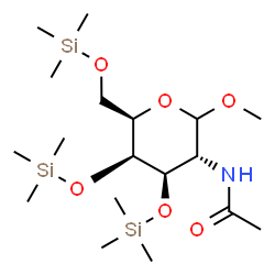 Methyl 2-(acetylamino)-3-O,4-O,6-O-tris(trimethylsilyl)-2-deoxy-D-galactopyranoside structure