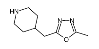 2-methyl-5-(piperidin-4-ylmethyl)-1,3,4-oxadiazole结构式