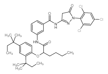 N-[5-OXO-1-(2,4,6-TRICHLOROPHENYL)-2-PYRAZOLIN-3-YL]-3-[2-(2,4-DI-T-PENTYLPHENOXY)HEXANAMIDO]BENZAMIDE Structure