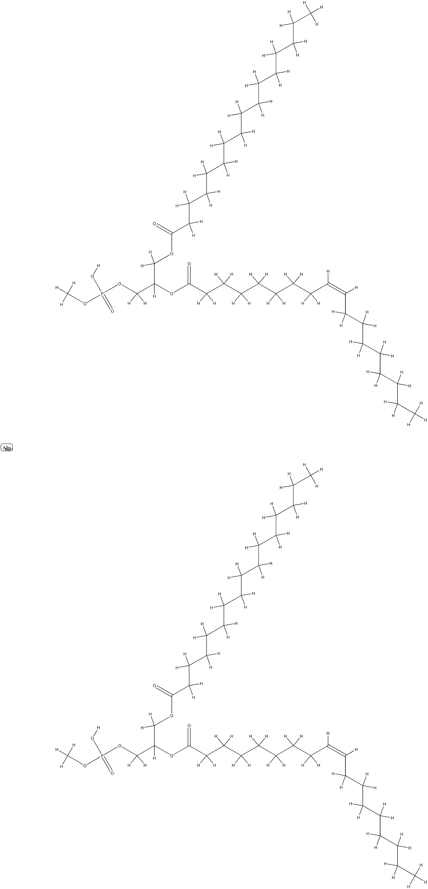 barium bis[()-1-[[(methoxyoxidophosphinyl)oxy]methyl]-2-[(1-oxohexadecyl)oxy]ethyl] dioleate structure