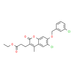ethyl 3-[6-chloro-7-[(3-chlorophenyl)methoxy]-4-methyl-2-oxochromen-3-yl]propanoate Structure