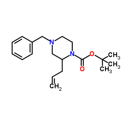 2-Methyl-2-propanyl 2-allyl-4-benzyl-1-piperazinecarboxylate Structure